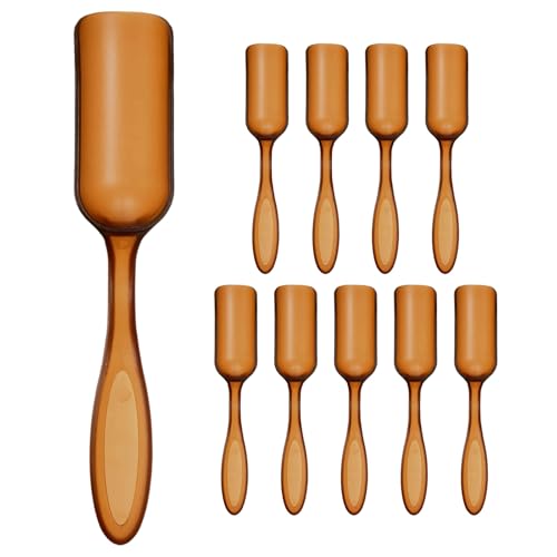 M METERXITY 10-Pack Mini Gardening Shovel Spoons, Plastic Garden Soil Scoops for Cultivation Digging Transplanting/Flower Planting/Plant Succulent, Colorful Small Gardening Tools [Brown] - color: Brown