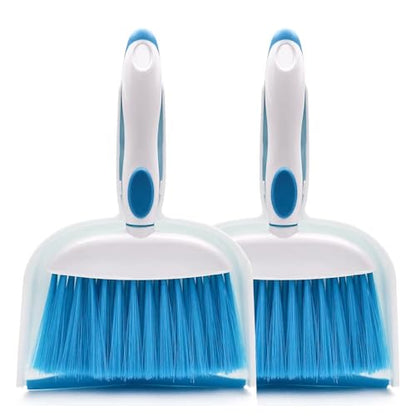 Small Broom and Dustpan Set, Small Dustpan and Brush Set, Mini Dust pan and Brush, Hand Broom and dust pan, Mini dustpans are Ideal for Cleaning Little Areas Like desks, Kitchens, pet Rooms. (2 Set) - size: 2pcs