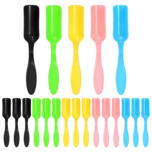 M METERXITY 20-Pack Mini Gardening Shovel Spoons, Plastic Garden Soil Scoops for Cultivation Digging Transplanting/Flower Planting/Plant Succulent, Colorful Small Gardening Tools [Multicolor] - color: Black, Green, Yellow, Pink, Blue
