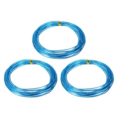 HARFINGTON 3 Roll Bonsai Wire 1.5mm Each Roll 16.4ft (5m) Anodized Aluminum Bonsai Wire for Gardening Tree Branch Fixing DIY Crafting, Blue - color: Blue, size: 1.5mm x 16.4 ft