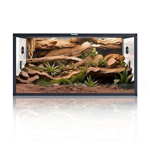 Phailozoo 120 Gallon Reptile Tank for Bearded Dragon, Snake, Adult Reptile | Optimal Ventilation & Light Penetration by Rust Proof Mesh Top, Easy Assembly within 6 Steps with Clear Instruction - color: Ultimate Black, size: 120 Gallon