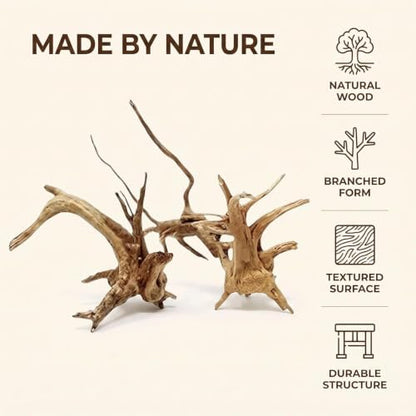 Tustao Aquarium Driftwood Branches Natural Wood Reptiles Trunk Wood Fish Tank Decoration Plant Stump Ornament Landscaping, Fish Tank Decoration, 8-10cm