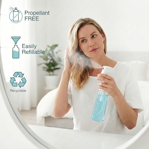 Continuous Spray Bottles,Spray Bottle for Hair&Water Spray Bottle for Travel Essentials, Multi-Use ，Beauty， Care, Makeup, Hydration & Pet Grooming-200ml