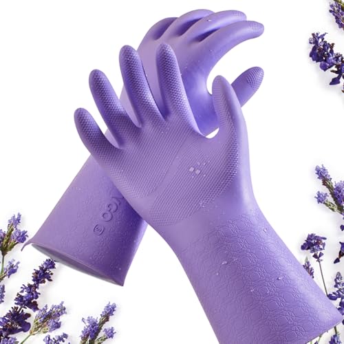 Vgo... Extra Long Gardening Gloves,Double-layer,Waterproof,Slip-Resistant,Chemical-Resistant Glove for Gardening,Outdoor Work(TP1117) - color: Violet, size: Medium(Pack of 1)