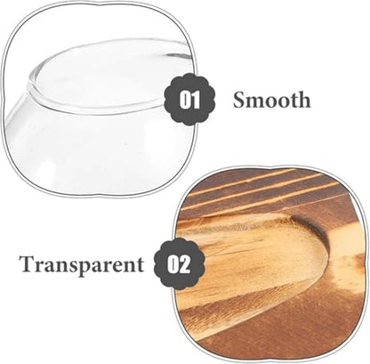 Hydroponic Vase for Indoor Plants with Wooden Base Water Propagation Station Glass Plant Display Terrarium Container