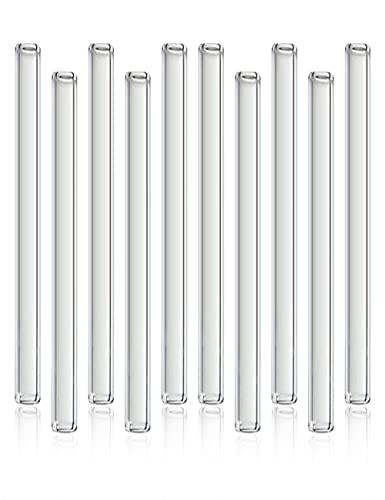 10 Inch Borosilicate Glass Tubes, 10-Pack Clear Tubing, 12mm OD, 2mm Wall - size: 10 Inch