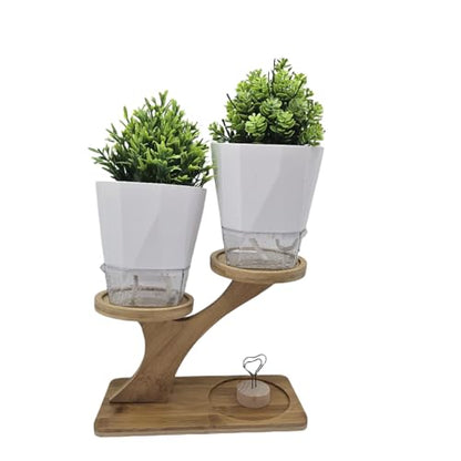Tiers Bamboo Plant Stand,3 Tiers Indoor Succulent Windowsill Shelf - Small Tabletop Plant Holder for Home, Office, Kitchen 9.4"x7.34"x4.5" Fits 4.5'' of Plant pots