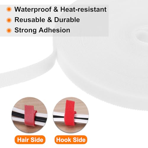 HARFINGTON Garden Plant Tape 33ft 25/64" Reusable Garden Plant Ties Strap Nylon Plant Twist Tie for Plant Gardening Home Office, White - color: White, size: 33ft x 25/64"