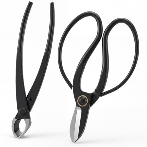 2 Pack Garden Scissors, Stainless Steel Bonsai Pruning Shears with Comfy Grip Handle, Multipurpose Trimming Shears for Bonsai, Herbs, Flowers, Home, Office (Floral Scissors Set) - style: Floral Scissors Set