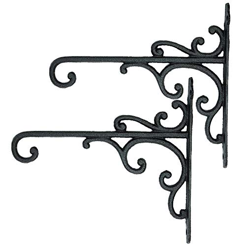 Sungmor Cast Iron Wall Hook Plant Hangers - 2PC Black - color: Black - 2pcs & 11.4 inch