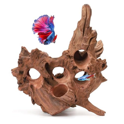 Driftwood for Aquarium Natural Aquarium Wood for Aquascaping Fish Tank Decorations Reptile Tank Decor (Porous Natural Driftwood 11-15“)