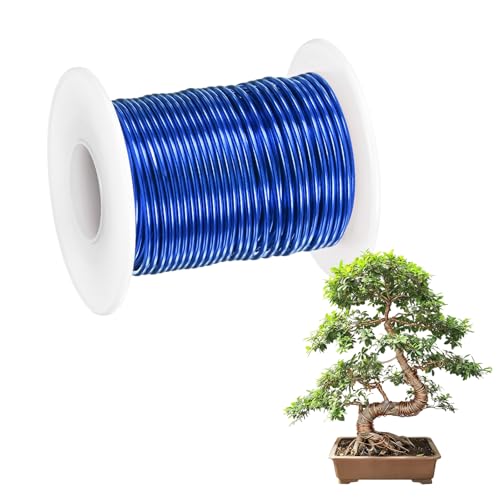 M METERXITY 1-Pack Bonsai Training Wire, 1.5mm x 49ft/15m Anodized Aluminum Bonsai Tree Wire for Fine Trunk/Gardening Branch/DIY Crafting [Dark Blue] - color: Dark Blue, size: 1.5mm x 49ft/15m