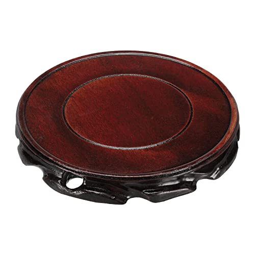 MECCANIXITY Wooden Stand Holders Displays Base 160mm Diameter Black for Vase Bonsai Stone