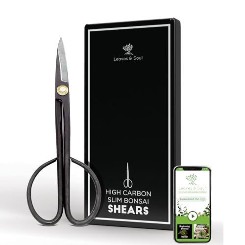 Leaves & Soul Slim Bonsai Scissors, Japanese Bonsai Shears Garden Tools - style: Slim