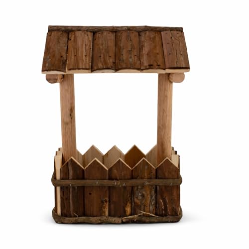 Wooden Wishing Well Planter for Flowers & Garden Decoration