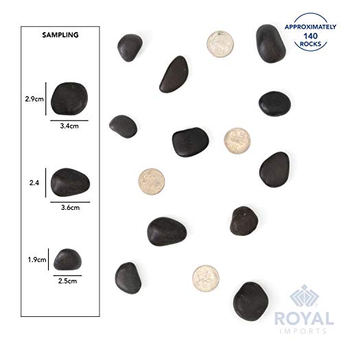 Royal Imports River Rocks, Aquarium Gravel – Black 1"- 1.5" - 30 lbs | Decorative Ornamental Vase Filler Pebbles for Potted Plants, Terrariums, Vases, Succulents, Fish Tank Gravel, DIY & Crafting - size: 1"- 1.5" - 30 lbs, style: Black