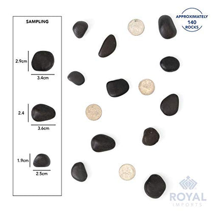 Royal Imports River Rocks, Aquarium Gravel – Black 1"- 1.5" - 30 lbs | Decorative Ornamental Vase Filler Pebbles for Potted Plants, Terrariums, Vases, Succulents, Fish Tank Gravel, DIY & Crafting - size: 1"- 1.5" - 30 lbs, style: Black