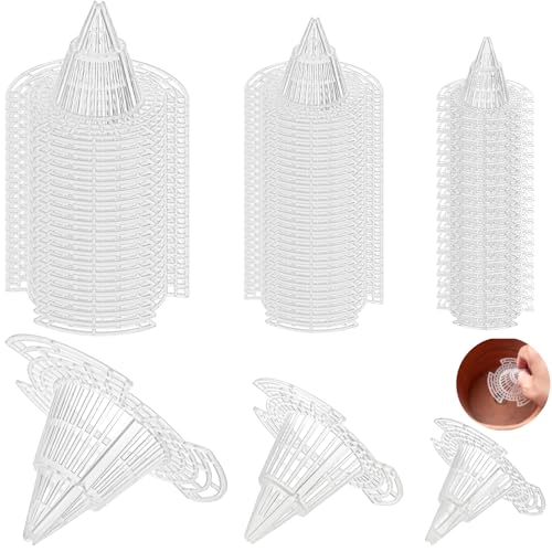 Covzoe 60 Pack Flower Pot Hole Mesh Pad, Plastic Cone Bottom Grid Mat