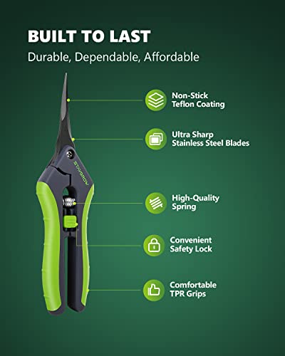 6.5" Pruning Shears for Gardening, Sharp Plant Trimming Scissors - size: 6.5" Curved