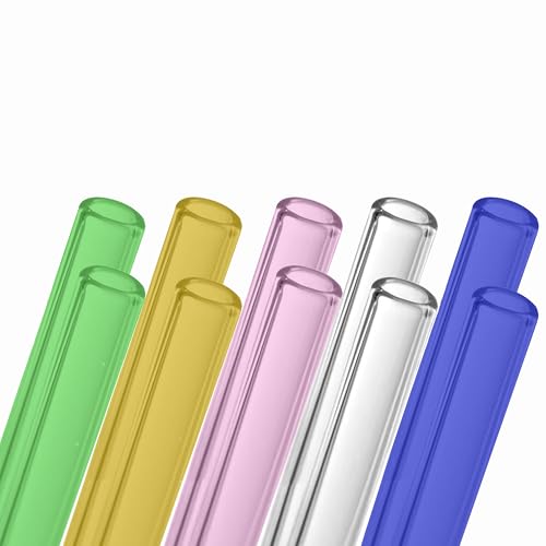 Glass Blowing Tubes, 10pcs 4inch Long Multi-Color Borocilicate Glass Tubes - color: Multi-Color, size: 4 Inch