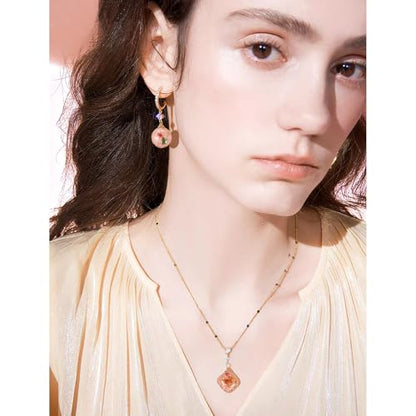 Natural Dried Pressed Flower Charms Geometric Shape Dried Flower Resin Charms Epoxy Resin Floral Pendants for DIY Crafts Necklace Earring Keychain Jewelry Making - color: Pink