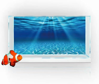 Natural Undersea Aquarium Background, Underwater Ocean Sunlight Fish Tank Background 30X18IN with 8 EVA Double-Sided Tape - color: Ocean, size: 30X18in/75X45cm