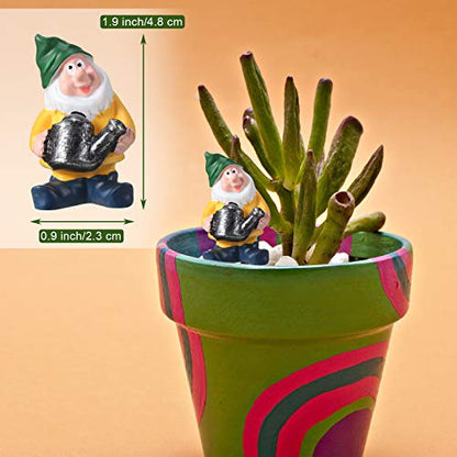 Jetec 7 Pieces Gnomes Fairy Resin Statues Miniature Garden Mini Gnome Statue for Table and Garden Decoration for Holiday Festival Decoration, Relatives Friends