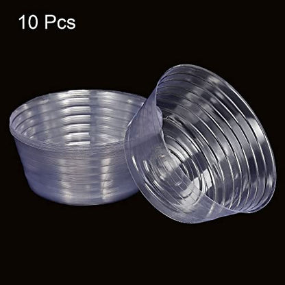 MECCANIXITY Plant Pot Saucer 8 Inch Plastic Round Flower Drip Tray for Indoor Outdoor, Clear Pack of 10 - size: 20.3x8.5cm