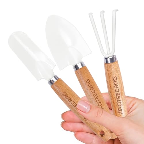 Kids Gardening Tools Set, Inspire a Love for Nature Garden Tool Kit | Safe sturdy construction for children - color: Beech wood handle