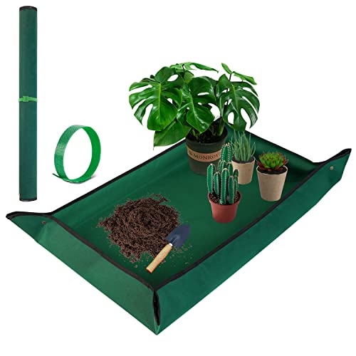 Extra Large Repotting Mat for Indoor Plant Transplanting and Mess Control, 43" X 29" Thickened Waterproof, Foldable and Easy to Clean, Suitable for Succulent Plants, Green - size: X-Large 43" X 29"