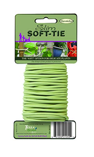 Tierra Garden Garden Twist Tie - Slim Soft Tie for Plants & Trees - 26.3 ft - Rubber Compound/Galvanized Steel - color: Green, size: 26.3', style: Slim Soft Tie