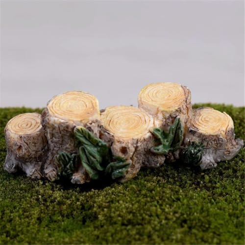 2Pcs Miniature Resin Stump Micro Landscape Fairy Garden Ornament Mini Doll House Outdoor Landscape Decor Outdoor Statues Garden Sculptures Outdoor Décor Miniature Landscape