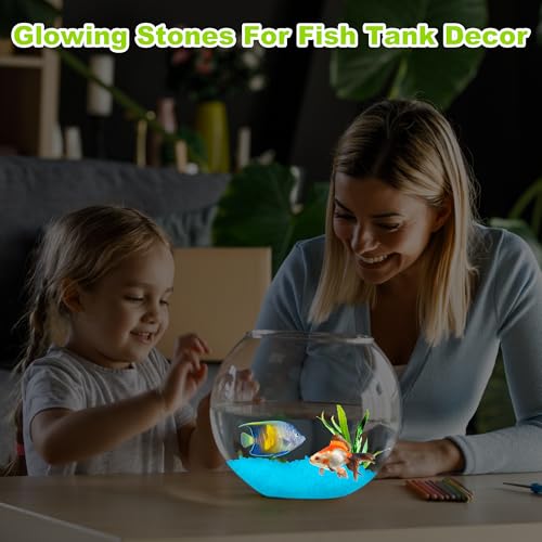 1000pc Glow in The Dark Blue Stones Blue Rocks for Garden Luminous Pebbles Glow Stones Glowing Rocks Outdoor Luminous Stone for Fish Tank Garden Patio Aquarium Walkway Driveway,Blue - size: 1000, style: Blue