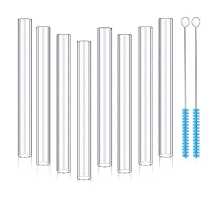 8 Pack Borosilicate Glass Tubes Kit - 12mm OD 4 inch Long 2mm Thick Wall - size: OD: 0.47in Length: 4in