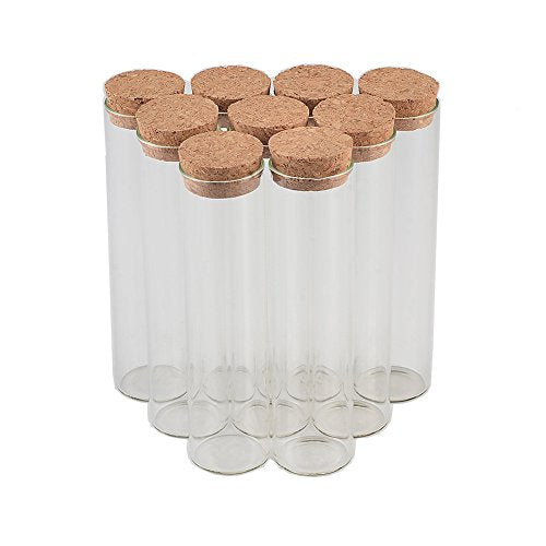 30x100mm 50ml Glass Bottles Vials Jars Test Tube With Cork Stopper Empty Glass Transparent Clear Bottles 12pcs (12, 50ml-30x100mm) - size: 50ml-30x100mm