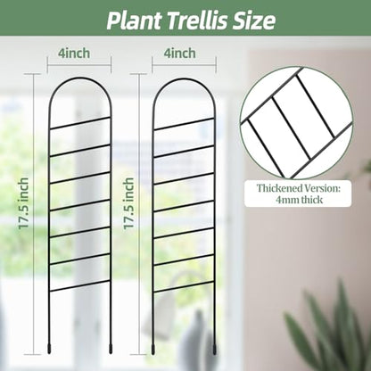 17.5 inch Small Trellis for Potted Plants, Metal Plant Trellis Indoor - color: Ladder-Metal