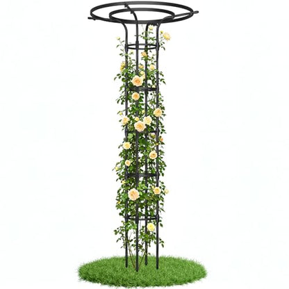 Garden Trellis for Climbing Plants Outdoor,84.6" Tall Umbrella Trellis - color: 6 Floors/Black