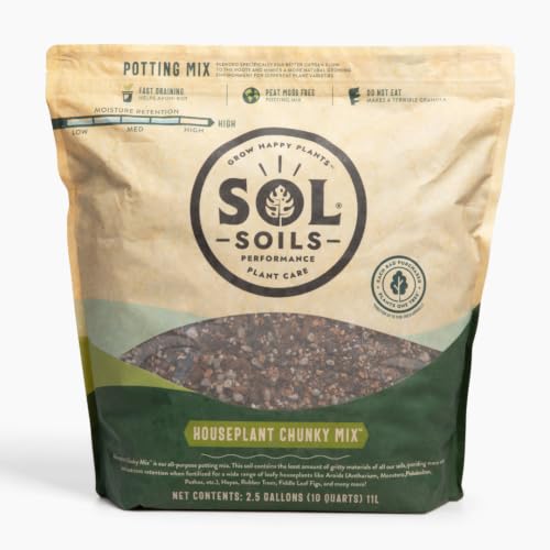 Chunky Houseplant Mix - Fast Draining Soil for Indoor Plants with Coco Coir Chips, Perlite, & Pumice, 10 Quart