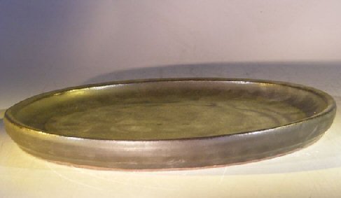 Black Ceramic Humidity Drip Bonsai Tray - Round 8 0 x 1 0 OD 7 5 x 0 25 ID