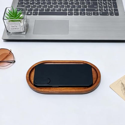 PATIKIL Bamboo Wood Saucer, 7x4 Inch Rectangular Wooden Plant Drainage Tray Bonsai Plants Saucer Succulent Pot for Home Balcony - size: 7.3" x 4.1" x 0.4"