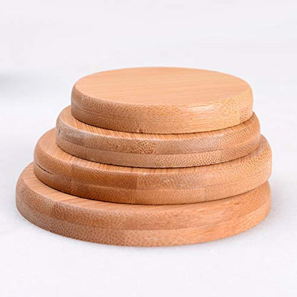 2Krmstr 6 Pack Round Bamboo Tray for Plants, 4 Inch Planter Pot Bamboo Saucer, Succulent Pot Holder Drainage Tray for Indoor & Outdoor Plants Flower Pot Drip Trays 201101YF55-3[JPHTM]#2664