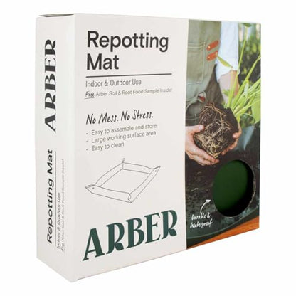 Repotting Mat 30" x 30" Waterproof Foldable Potting Mat for Indoor Plants | Large reusable potting mat with 4-inch walls, easy to clean, fold, store, and use for mess-free gardening.