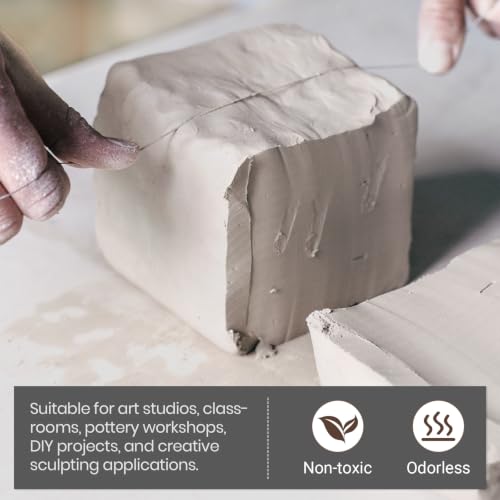 CalPalmy 10 lb White Pottery Clay for Sculpting, Hand Building & Kiln