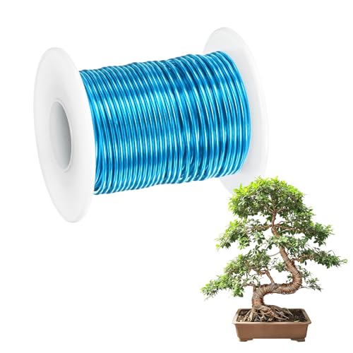 M METERXITY 1-Pack Bonsai Training Wire, 1.5mm x 49ft/15m Anodized Aluminum Bonsai Tree Wire for Fine Trunk/Gardening Branch/DIY Crafting [Blue] - color: Blue, size: 1.5mm x 49ft/15m