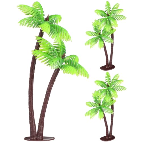 Abaodam Mini Coconut Palm Tree Decoration 3 Pieces Artificial Miniature Trees for Fairy Garden Dollhouse Micro Landscape DIY Ornaments