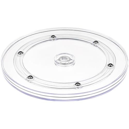 7" Acrylic Clear Small Lazy Susan Turntable | Steel Ball Bearing for 360-Degree Rotation,Durable Plastic Turntable for Tables Top,Cabinets,Spice Racks - size: 7 Inch