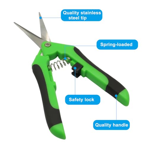 Indoor Plant Tools Set of 5, Included Plant Repotting Mat, Pruning Shear Garden Scissors and Mini Garden Kit for Succulents, Bonsai, Houseplant Transplanting (Green) - color: Green