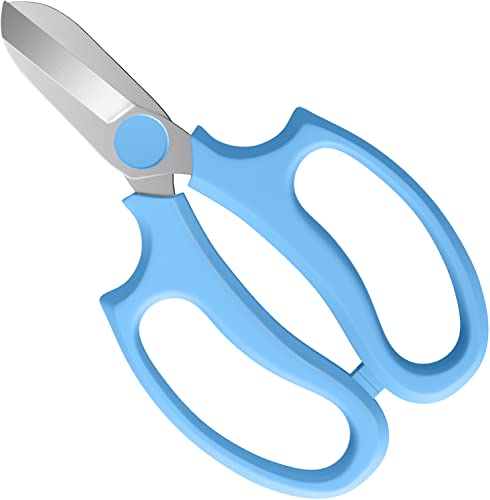 Housolution Flower Scissors, Premium Steel Garden Pruning Shears, Blue | Strong Floral Shears, Floral Fruits Leaf Scissors Hand Pruner Snip Trimming Tool for Gardening Flower Arrangement - color: Light Blue, size: 1 Pack