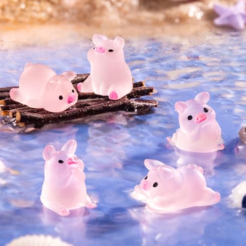 ACEBON 102PCS Glow in the Dark Mini Animal Figurines, 46 Styles Cute Resin Animals for Fairy Garden, Terrarium, Aquarium, Decor & DIY Miniature Landscapes
