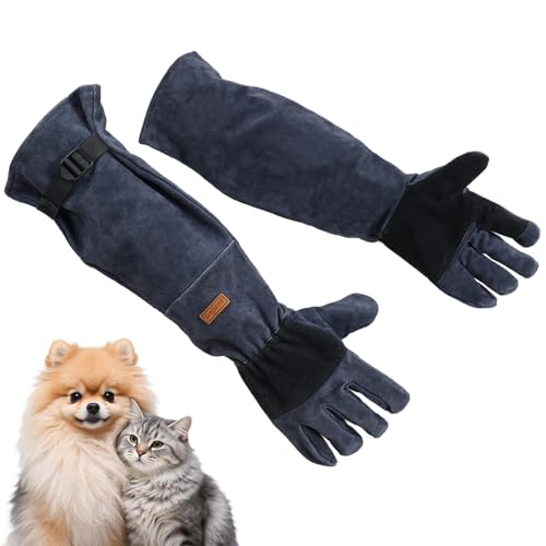 23.6 In Animal Care Gloves，Bite Resistant Long Sleeve Gloves for Small Pets